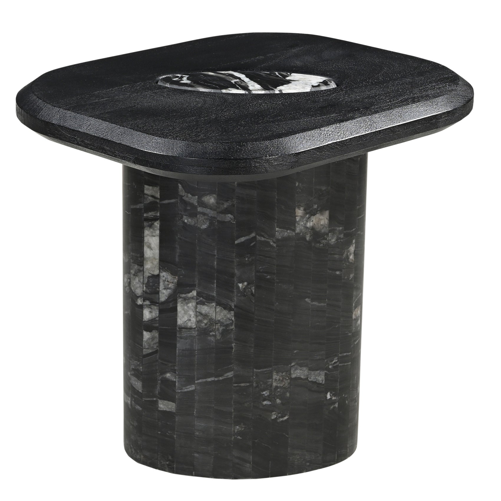 MIDNIGHT PARAGON MARBLE SIDE TABLE