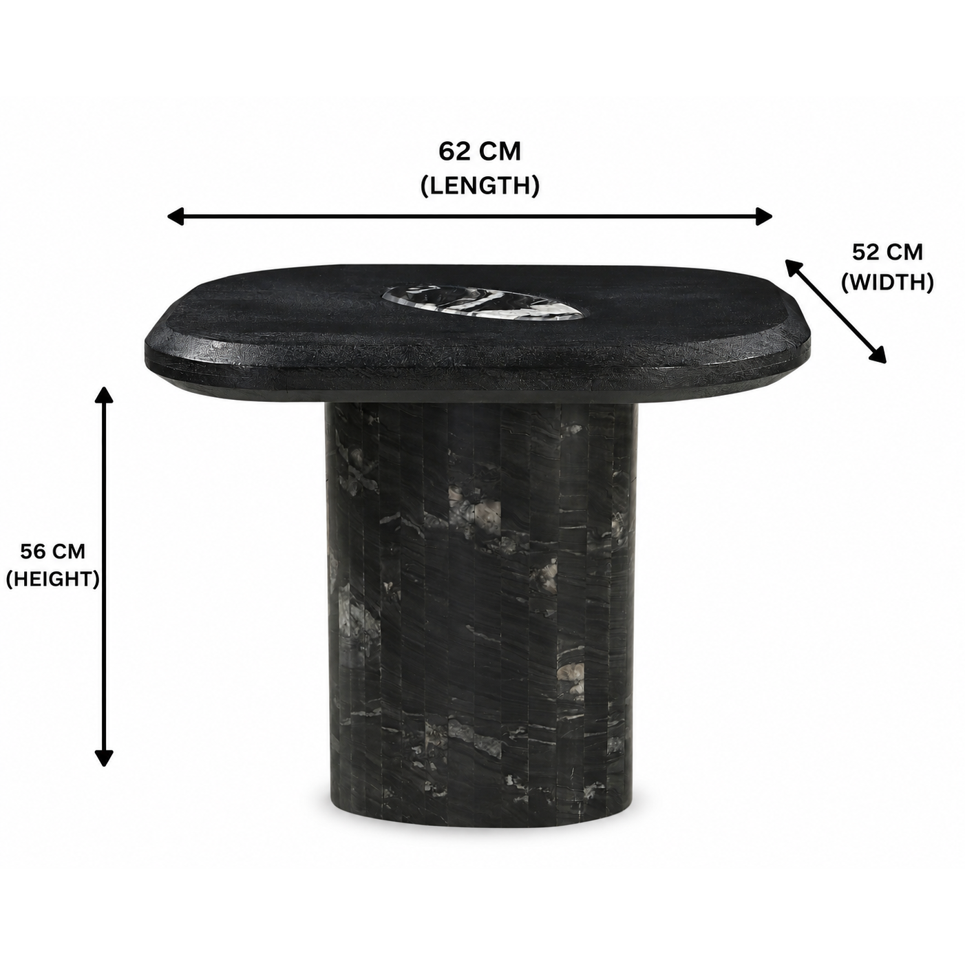 MIDNIGHT PARAGON MARBLE SIDE TABLE