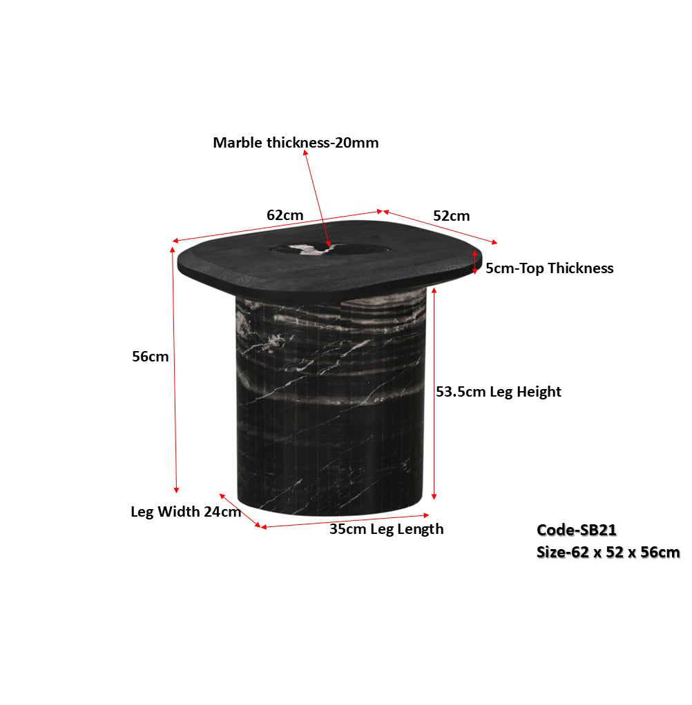 MIDNIGHT PARAGON MARBLE SIDE TABLE