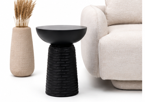 DUNE CARVED SOLID TIMBER SIDE TABLE
