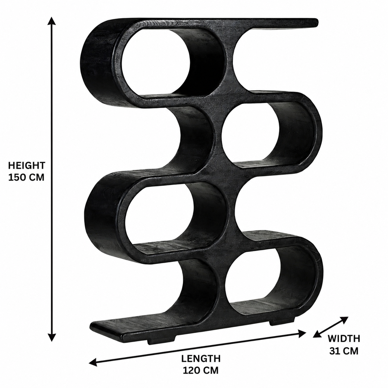 Grainwave Open Column Bookshelf handmade solid timber