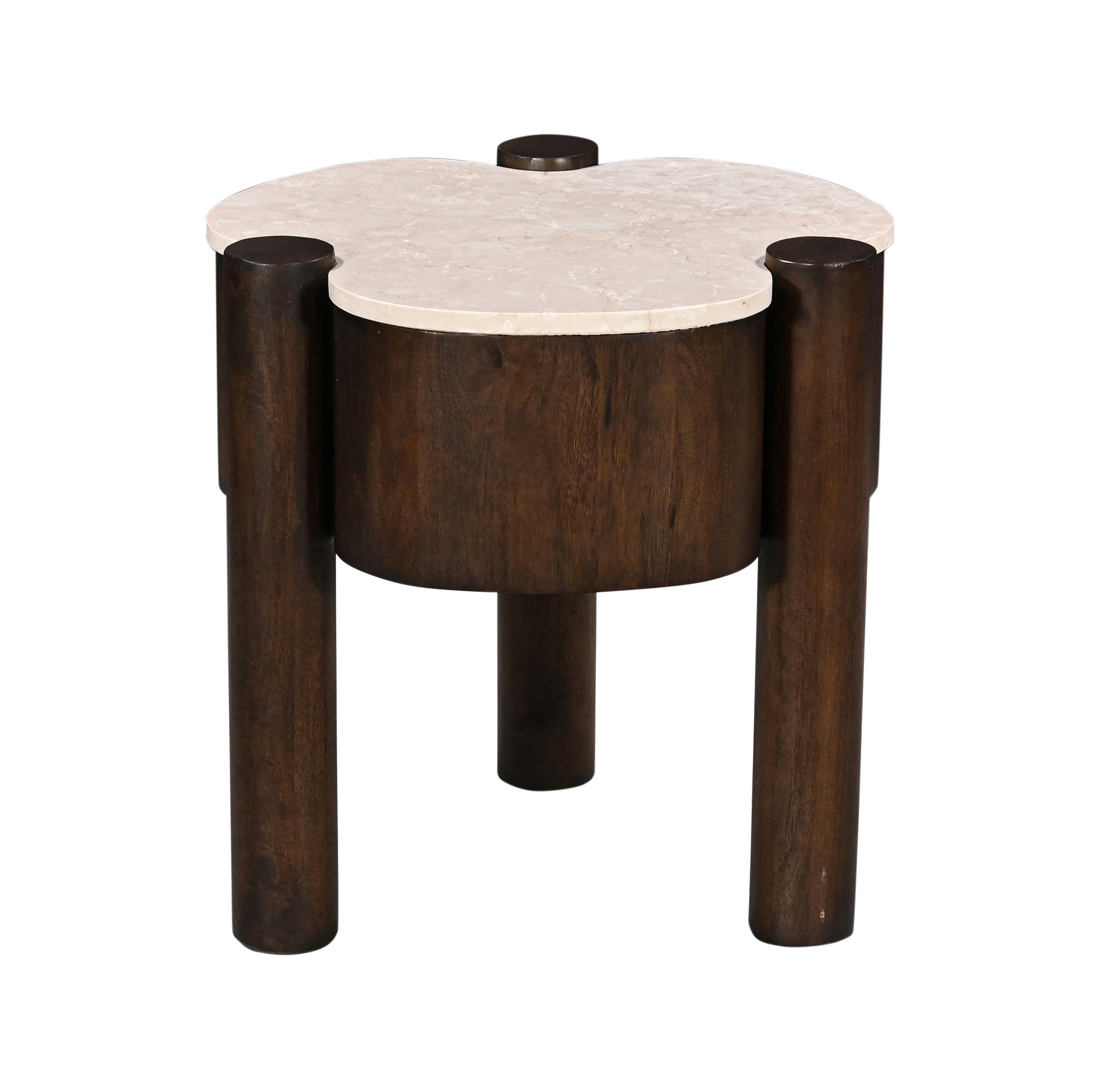 MARBLE CLOVER CREST SIDE TABLE