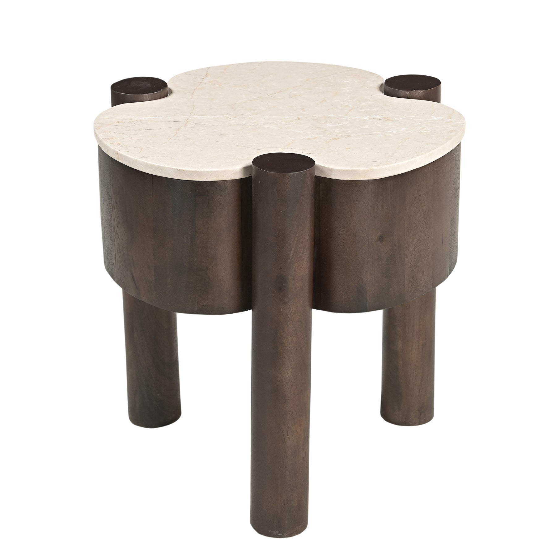 MARBLE CLOVER CREST SIDE TABLE