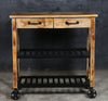 HARDWOOD BUTLERS TROLLEY ON WHEELS DISTRESSED FINISH Cabinets & Storage Philbee Interiors 