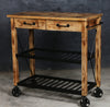 HARDWOOD BUTLERS TROLLEY ON WHEELS DISTRESSED FINISH Cabinets & Storage Philbee Interiors 