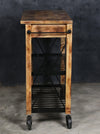 HARDWOOD BUTLERS TROLLEY ON WHEELS DISTRESSED FINISH Cabinets & Storage Philbee Interiors 