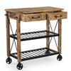 HARDWOOD BUTLERS TROLLEY ON WHEELS DISTRESSED FINISH Cabinets & Storage Philbee Interiors 