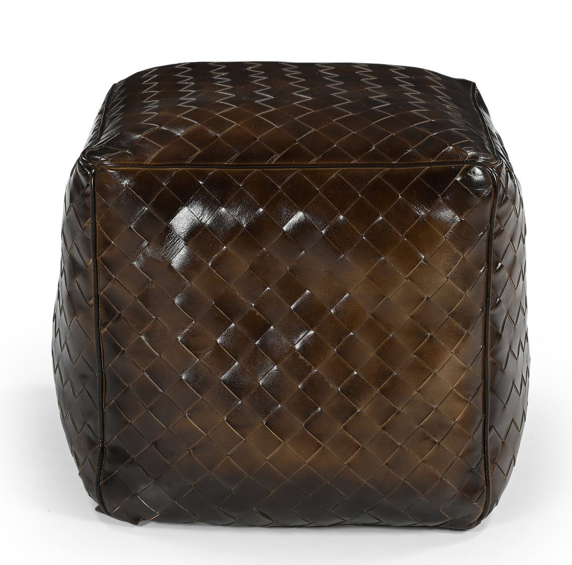 GENUINE LEATHER LATTICE OTTOMAN Ottomans Philbee Interiors 