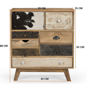 SCANDI HAND MADE SOLID TIMBER COWHIDE CABINET Cabinets & Storage Philbee Interiors 