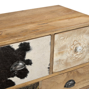 SCANDI HAND MADE SOLID TIMBER COWHIDE CABINET Cabinets & Storage Philbee Interiors 