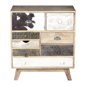 SCANDI HAND MADE SOLID TIMBER COWHIDE CABINET Cabinets & Storage Philbee Interiors 