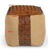 GENUINE LEATHER AND CANVAS OTTOMAN Ottomans Philbee Interiors 