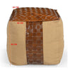 GENUINE LEATHER AND CANVAS OTTOMAN Ottomans Philbee Interiors 