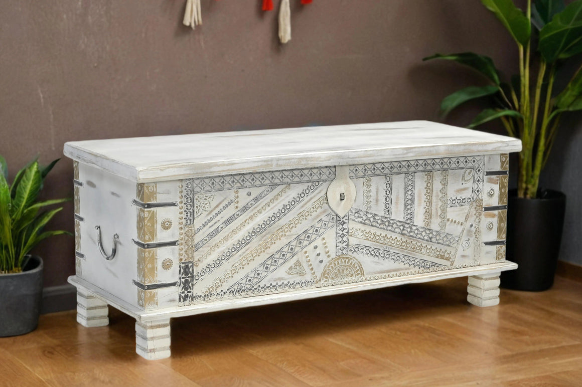 ECLECTIC HAND MADE COFFEE TABLE WITH STORAGE Coffee Tables Philbee Interiors 