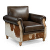 RIVERINA HAND MADE COWHIDE AND GENUINE LEATHER ARM CHAIR Furniture Philbee Interiors 