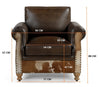 RIVERINA HAND MADE COWHIDE AND GENUINE LEATHER ARM CHAIR Furniture Philbee Interiors 
