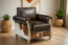 RIVERINA HAND MADE COWHIDE AND GENUINE LEATHER ARM CHAIR Furniture Philbee Interiors 
