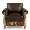 RIVERINA HAND MADE COWHIDE AND GENUINE LEATHER ARM CHAIR Furniture Philbee Interiors 