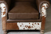 RIVERINA HAND MADE COWHIDE AND GENUINE LEATHER ARM CHAIR Furniture Philbee Interiors 
