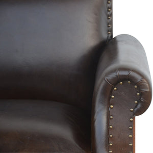 RIVERINA HAND MADE COWHIDE AND GENUINE LEATHER ARM CHAIR Furniture Philbee Interiors 