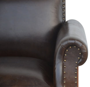 RIVERINA HAND MADE COWHIDE AND GENUINE LEATHER ARM CHAIR Furniture Philbee Interiors 