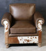 RIVERINA HAND MADE COWHIDE AND GENUINE LEATHER ARM CHAIR Furniture Philbee Interiors 
