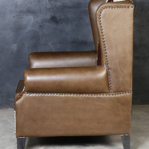 JOELENE HAND MADE COWHIDE AND GENUINE LEATHER ARM CHAIR Furniture Philbee Interiors 