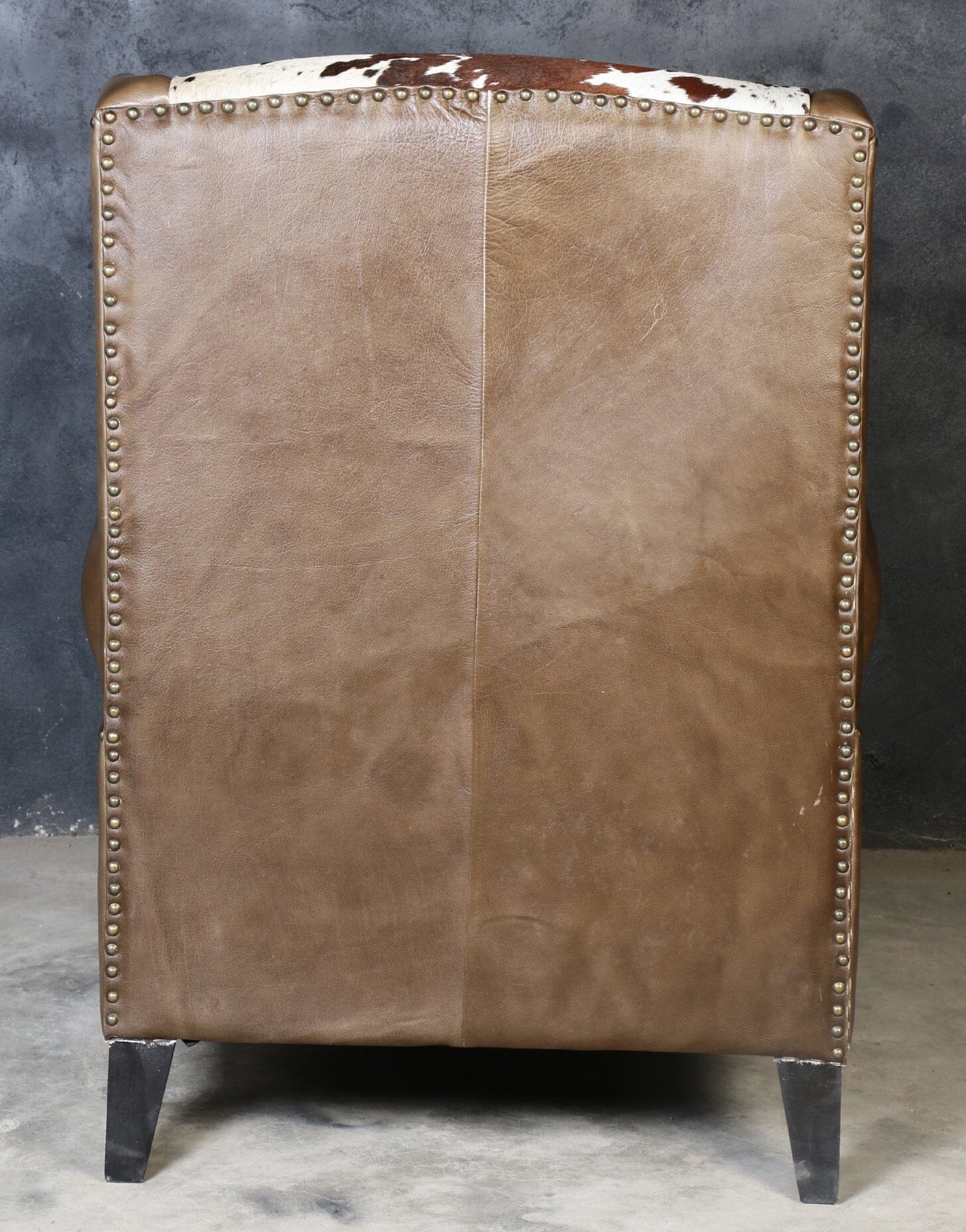 JOELENE HAND MADE COWHIDE AND GENUINE LEATHER ARM CHAIR Furniture Philbee Interiors 