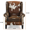 JOELENE HAND MADE COWHIDE AND GENUINE LEATHER ARM CHAIR Furniture Philbee Interiors 