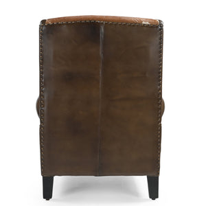 JOELENE HAND MADE COWHIDE AND GENUINE LEATHER ARM CHAIR Furniture Philbee Interiors 