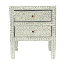 MOTHER OF PEARL NOIR BEDSIDE TABLE CREAM HUE SIDE TABLE Philbee Interiors 