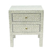 MOTHER OF PEARL NOIR BEDSIDE TABLE CREAM HUE SIDE TABLE Philbee Interiors 