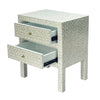 MOTHER OF PEARL NOIR BEDSIDE TABLE CREAM HUE SIDE TABLE Philbee Interiors 