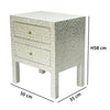 MOTHER OF PEARL NOIR BEDSIDE TABLE CREAM HUE SIDE TABLE Philbee Interiors 