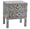 MOTHER OF PEARL NOIR BEDSIDE TABLE BEDSIDE Philbee Interiors 