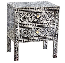 MOTHER OF PEARL NOIR BEDSIDE TABLE BEDSIDE Philbee Interiors 