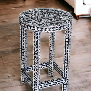 MOTHER OF PEARL MONOCHROME SPLENDOUR SIDE TABLE SIDE TABLE Philbee Interiors 