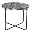 MOTHER OF PEARL MONOCHROME ELEGANCE CIRCULAR SIDE TABLE Coffee table Philbee Interiors 