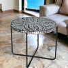 MOTHER OF PEARL MONOCHROME ELEGANCE CIRCULAR SIDE TABLE Coffee table Philbee Interiors 