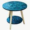 MOTHER OF PEARL AQUAMARINE REFLECTIONS TW0-TIERED SIDE TABLE Coffee Tables Philbee Interiors 
