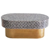 MOTHER OF PEARL EBONY MOSAIC OVAL COFFEE TABLE Coffee Tables Philbee Interiors 