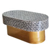 MOTHER OF PEARL EBONY MOSAIC OVAL COFFEE TABLE Coffee Tables Philbee Interiors 