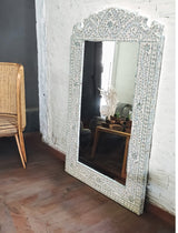 MOTHER OF PEARL SERENE REFLECTION WALL MIRROR Decor Philbee Interiors 