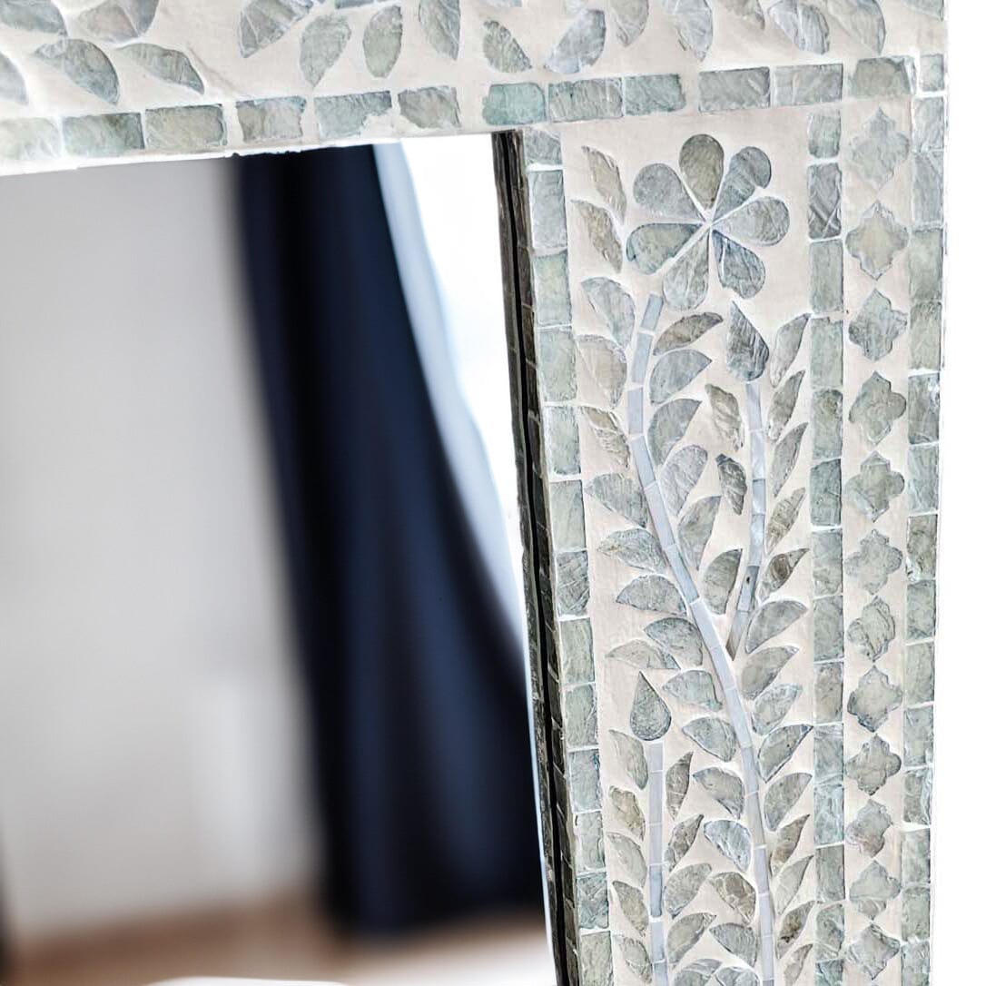 MOTHER OF PEARL SERENE REFLECTION WALL MIRROR Decor Philbee Interiors 