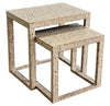 MOTHER OF PEARL MOSAIC TRANQUILLITY SET/2 SIDE TABLES Coffee Tables Philbee Interiors 