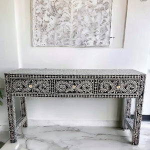MOTHER OF PEARL OPULENT 3 DRAWER CONSOLE TABLE Coffee Tables Philbee Interiors 