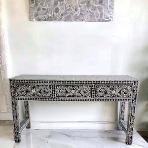 MOTHER OF PEARL OPULENT 3 DRAWER CONSOLE TABLE Coffee Tables Philbee Interiors 