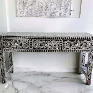 MOTHER OF PEARL OPULENT 3 DRAWER CONSOLE TABLE Coffee Tables Philbee Interiors 