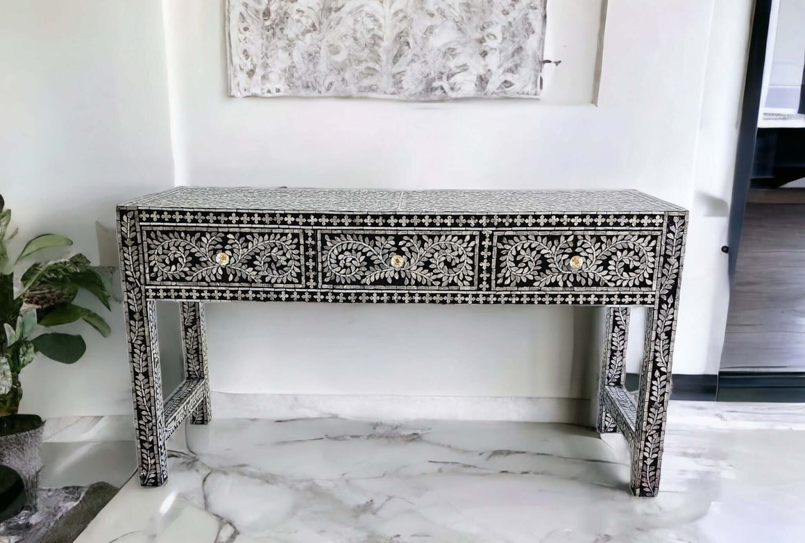 MOTHER OF PEARL OPULENT 3 DRAWER CONSOLE TABLE Coffee Tables Philbee Interiors 