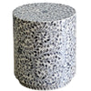 MOTHER OF PEARL SWIRLING LEAF CREAM SIDE TABLE/STOOL SIDE TABLE Philbee Interiors 